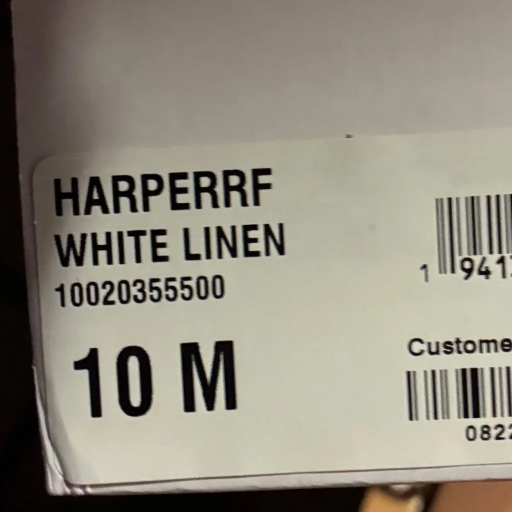 Wild Pair Harperr‎ White Linen Platform Block Heel Sandals T Strap NIB 9.5
